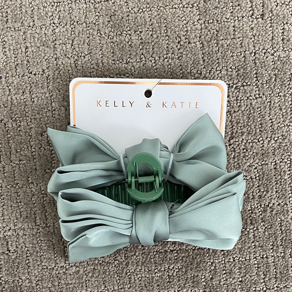 New Sage Green Hair Bow Clip